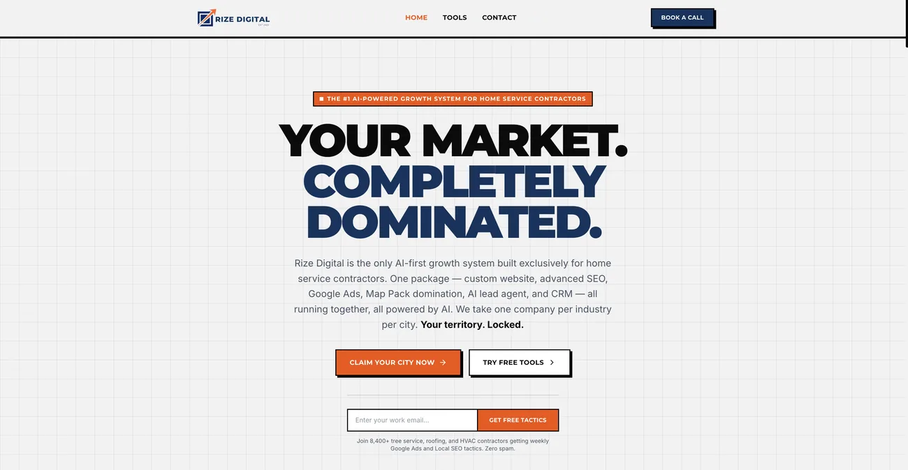 Rize Digital website — React.js, TypeScript, JavaScript