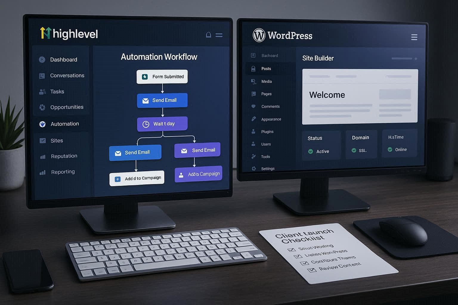 The Complete Workflow for Launching a Client Website (HighLevel + WordPress combo)