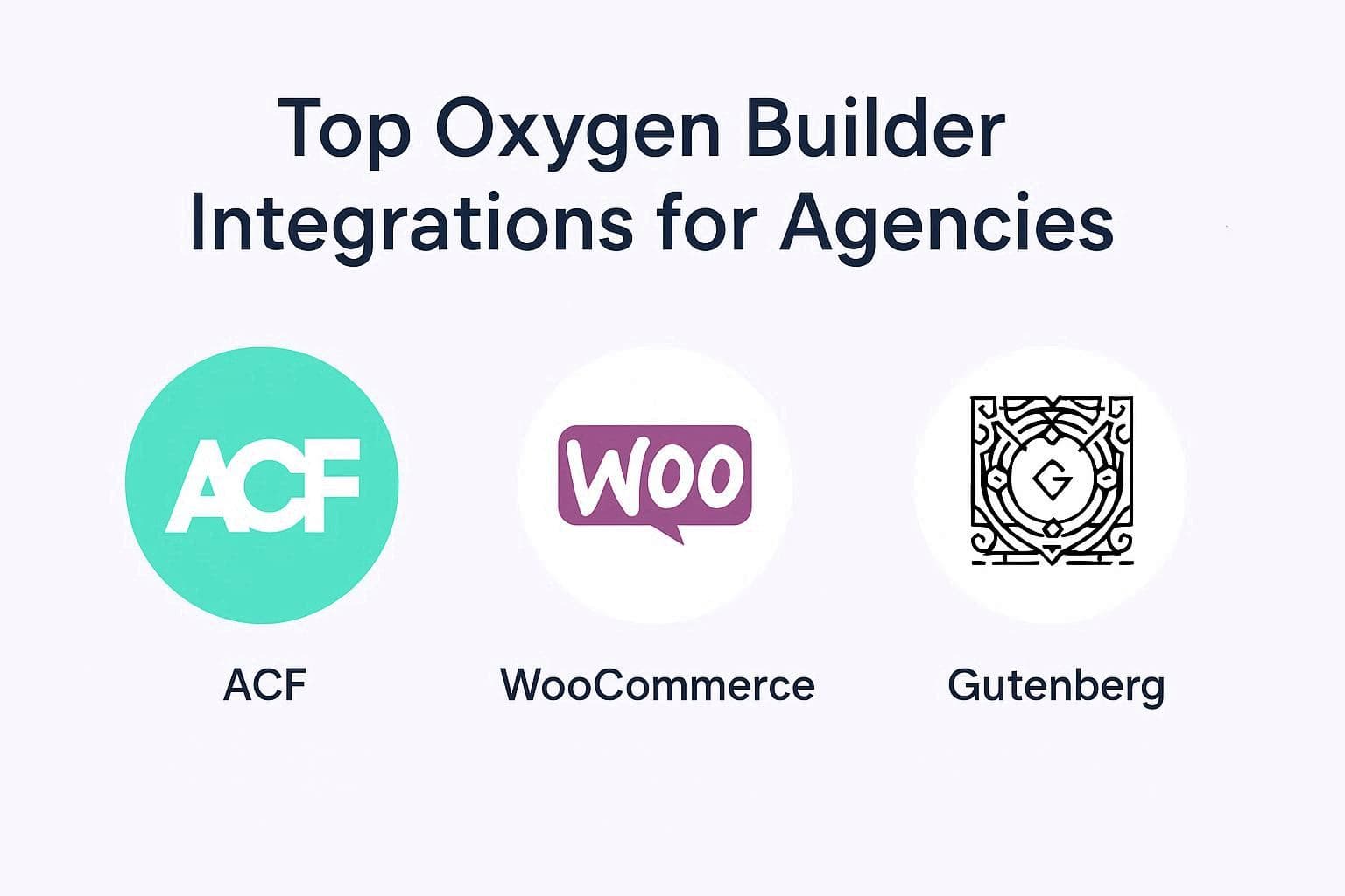 Top Oxygen Builder Integrations for Agencies (ACF, WooCommerce, Gutenberg)