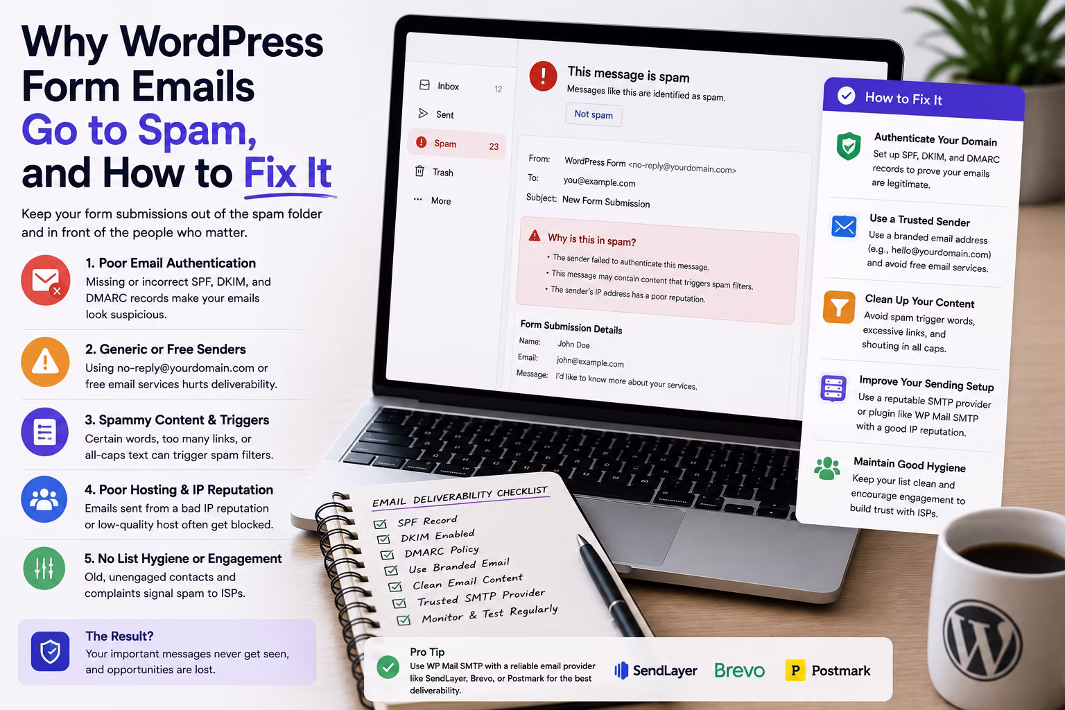 Why WordPress Form Emails Go to Spam, and How to Fix It